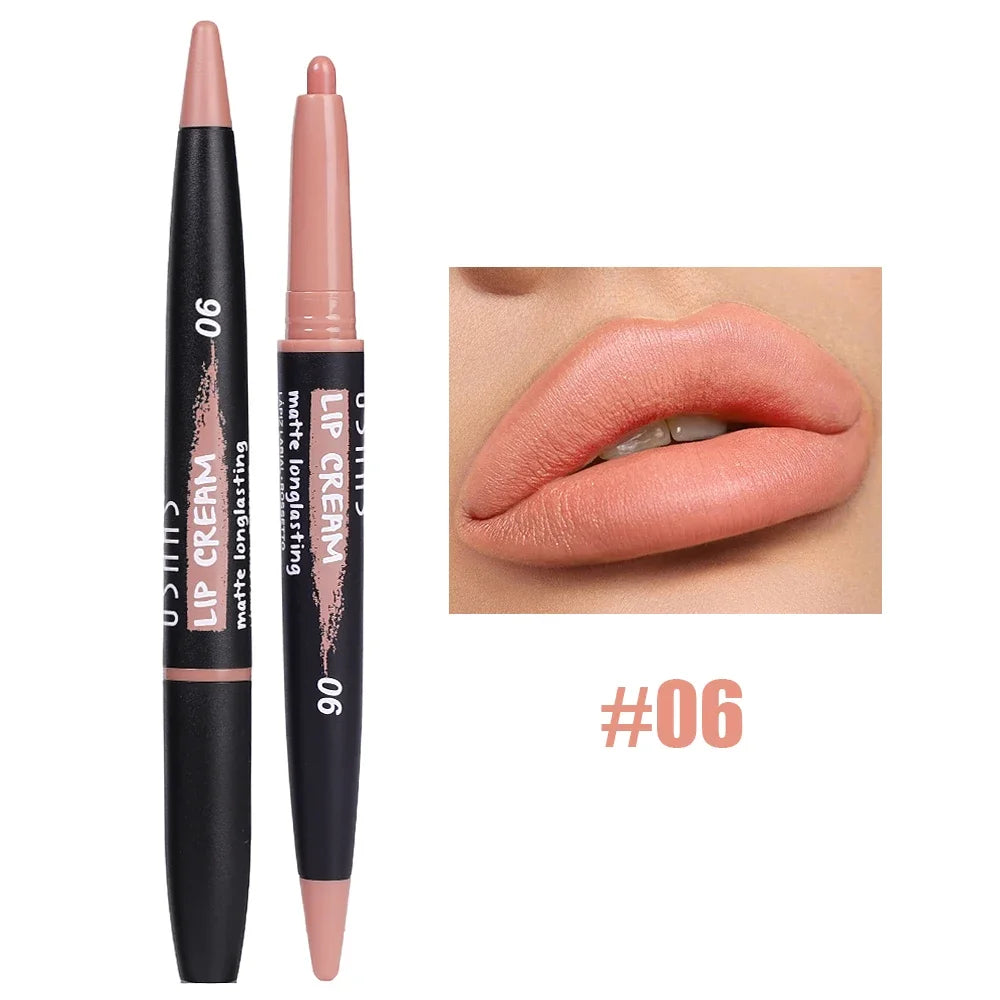 Rynx | Lipstick Pencil Lipliner Matte Contour 3D Lip Shape Lipstick Pencil Waterproof Long-lasting Non-sticky Cup Smooth Lipstick Pencil Makeup