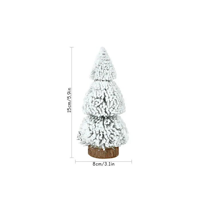Rynx Mini Christmas Tree Ornament Snow Pine Tree Christmas Decorations for Home Desktop Xmas Navidad New Year Gift DIY Craft