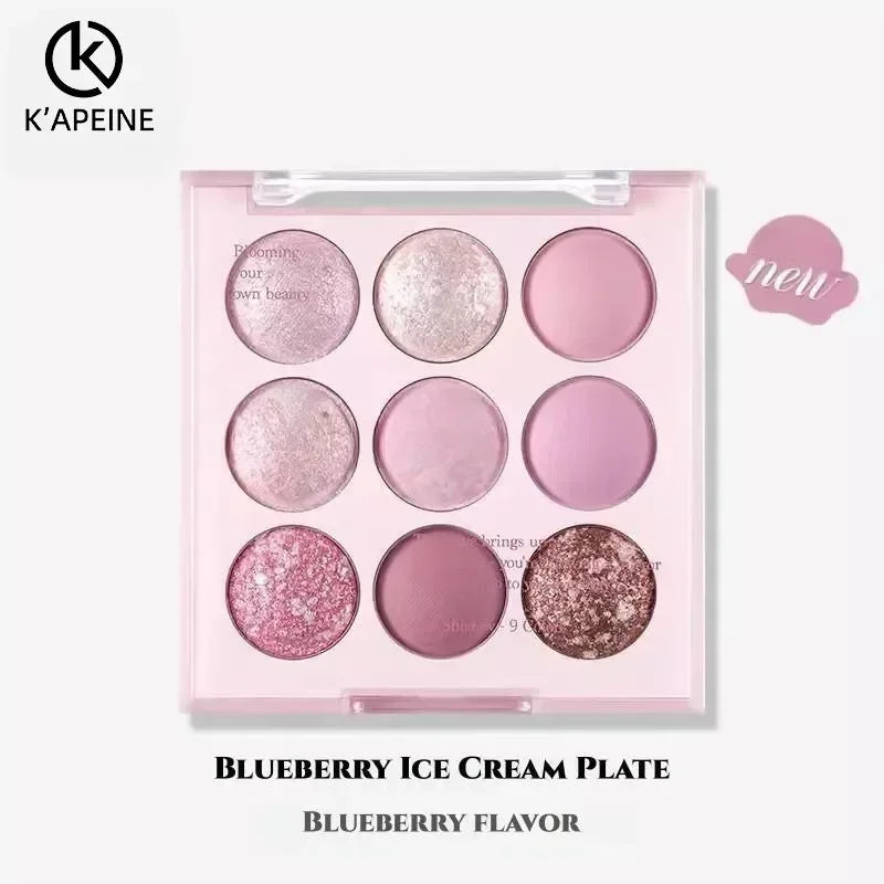 Rynx | Ice Cream Eyeshadow Palette Glitter Pink Aegyosal Blush Oat Milk Tea Purple Eyeshadow Cool Tones Korean Makeup Women Cosmetics