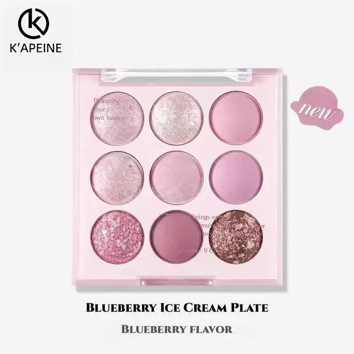 Rynx | Ice Cream Eyeshadow Palette Glitter Pink Aegyosal Blush Oat Milk Tea Purple Eyeshadow Cool Tones Korean Makeup Women Cosmetics