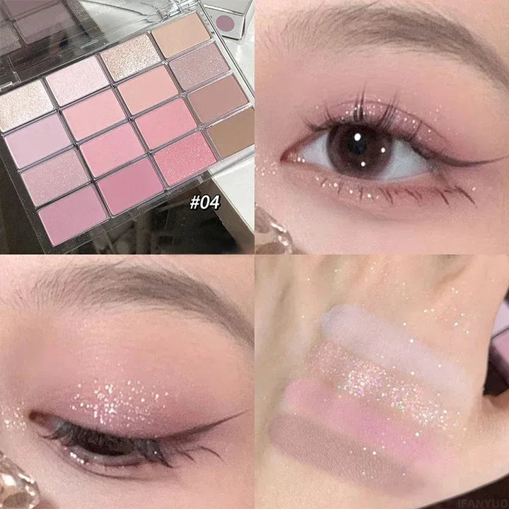 Rynx | 20 Colors Matte Glitter Eyeshadow Palette Korean Makeup Pearlescent Eyeshadow Waterproof Acrylic Shadow Palettes Women's Cosmetics