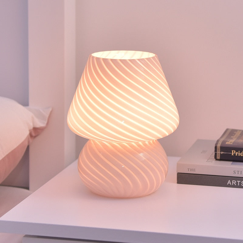Lisslune | LED Desk Lamp in Mushroom Shape made of Glass