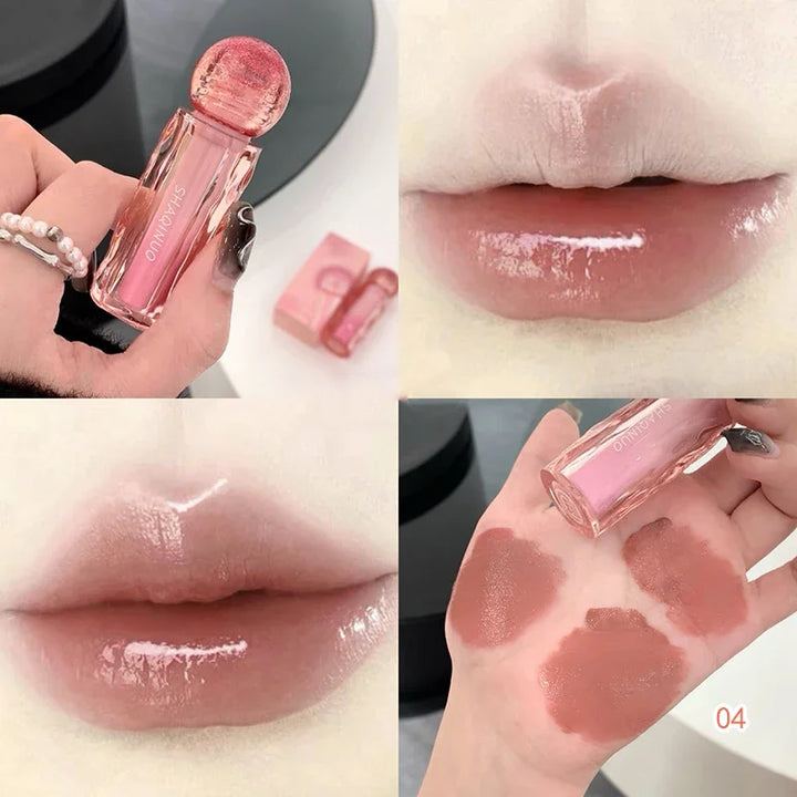 Rynx | Mirror Moisturizing Lip Lacquer Gloss Long-lasting Waterproof Non-sticky Cup Makeup Lip Plumping Oil Liquid Shine Korean Cosmetics