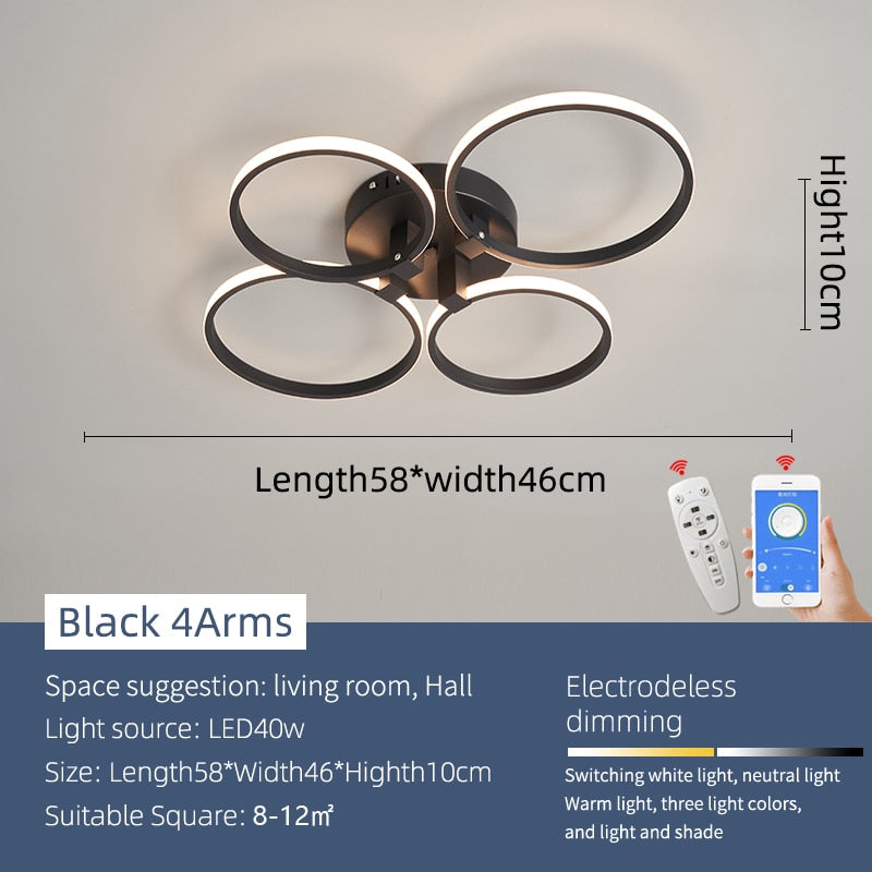 Lisslune | Modern Art Shapes Smart Home LED Chandelier