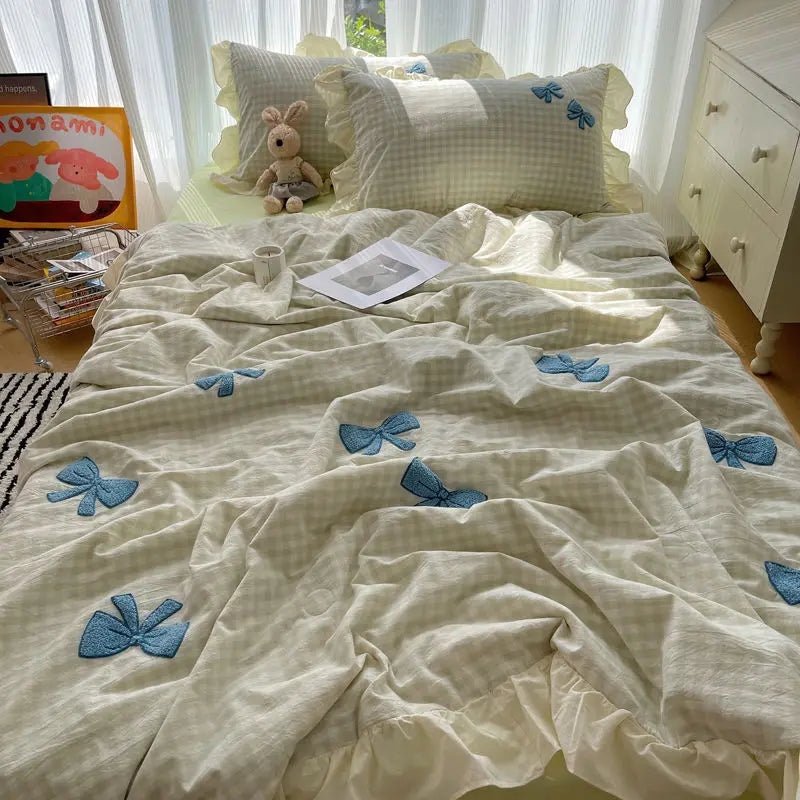 Rynx | Summer arch, Yellow floral pattern, Summer blanket, Machine washable, Water washable, Dormitory, Lunch break, Air conditioning blanket