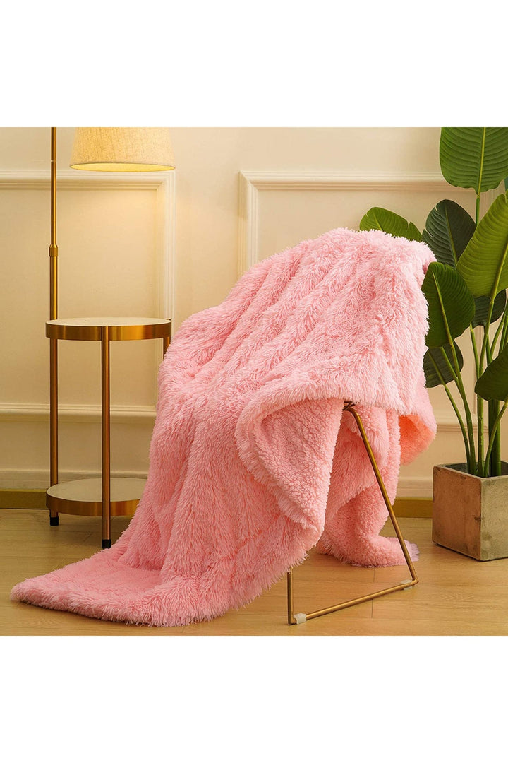 Lisslune | Synthetic fur sofa blanket