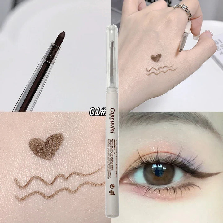 Rynx | Matte Lying Silk Spinner Eyeliner Pencil Waterproof Eye Pencil Non-Blooming Quick Dry Tea Brown Eyeshadow Pencil Makeup Durable