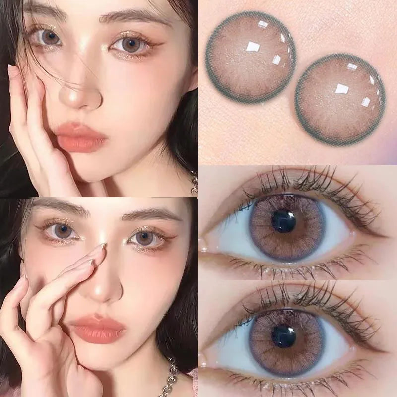 Lisslune | 2pcs Red Anime Color Contact Lenses for Eyes with Diopter Myopic Students Cosmetics Annual Beauty Pupil New Free Shipping