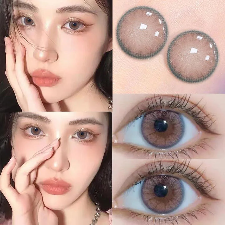 Lisslune | 2pcs Red Anime Color Contact Lenses for Eyes with Diopter Myopic Students Cosmetics Annual Beauty Pupil New Free Shipping