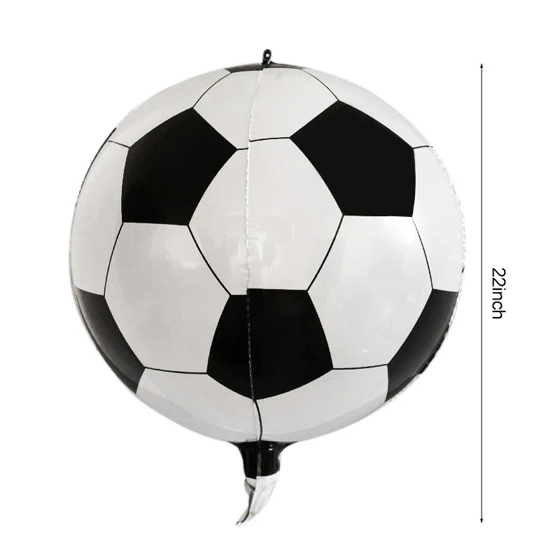 Rynx 22 Inch 4D Soccer Balloon Foil Soccer Theme Party Supplies Kids Boys Sports Birthday Party Decorations Gifts Helium Globo