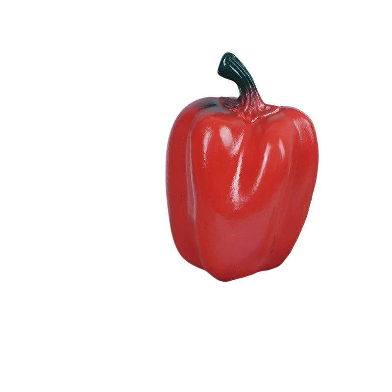Lisslune | Realistic Red Pepper & Carrot Decorative Props: 2-Piece Artificial Vegetable Set for Dining and Photography