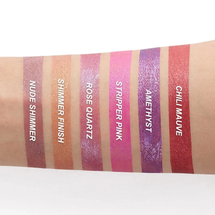Rynx | Metallic Lip Gloss 12 Colors Glitter Matte Liquid Lipstick Waterproof Shiny Shimmering Lip Tint Long-lasting Party Festival Lip Makeup