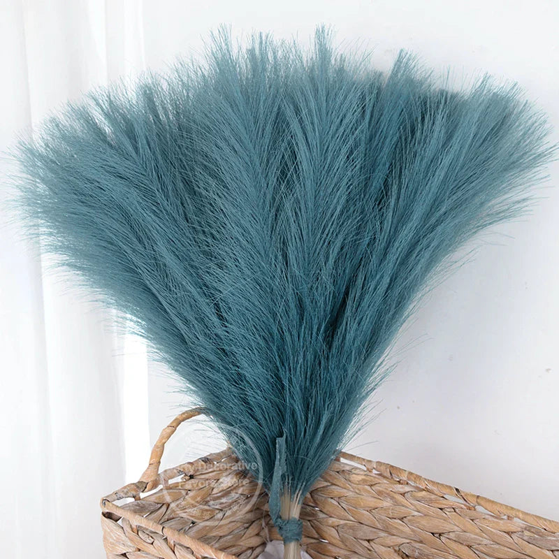 Rynx 15/30pcs Artificial Pampas Grass Bouquet Home Living Room Wedding Party Decoration Artificial Plant 43cm Dried Flower Reed DIY Vase