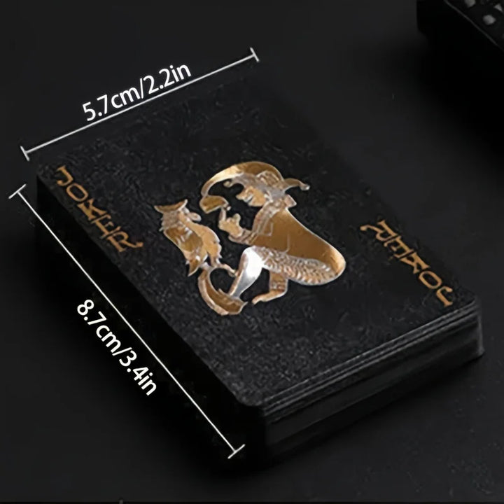 Rynx | 1 deck of cool black playing cards, waterproof black-gold foil poker cards, great for magic, water card games, and parties