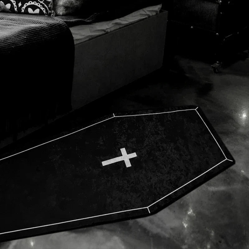 Rynx | Cross Black White Minimalist Rug Comfortable Refreshing Bedroom Decoration Rugs Dirty Easy to Clean Hallway Rug Wallpaper IG
