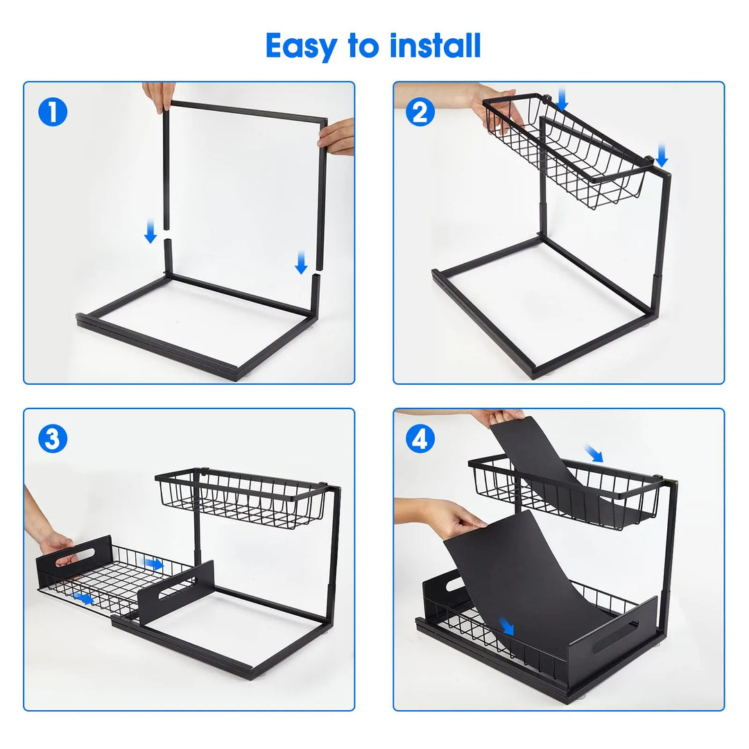 Lisslune | 2-Tier Under Sink Sliding Cabinet Organiser – Arlo