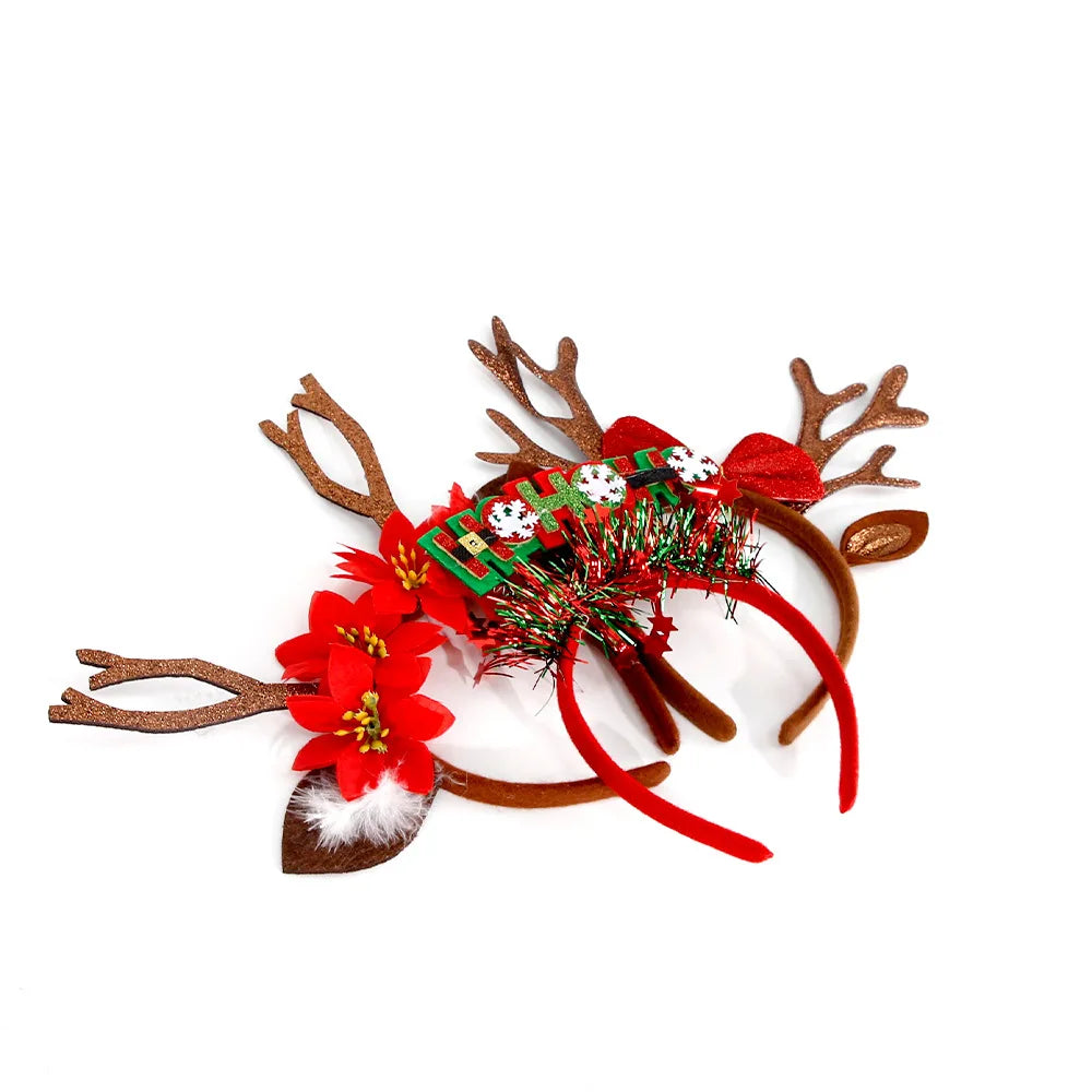 Rynx | Christmas Hair Bands for Women, Antler Hair Bands, Cute Hair Pins, Deer Horn Christmas Hair Bands