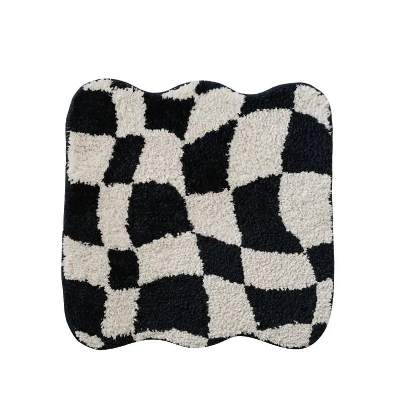 Rynx | Retro Geometry Padded Seat Cushion Soft Loop Fleece Breathable Round Square Chair Cushion Office Use Sitting Anti-Slip Mats
