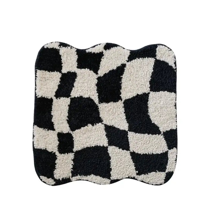 Rynx | Retro Geometry Padded Seat Cushion Soft Loop Fleece Breathable Round Square Chair Cushion Office Use Sitting Anti-Slip Mats