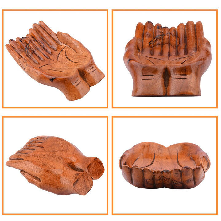 Lisslune | Giving Praying Wooden Carved Hands Candy Holder Home Decor