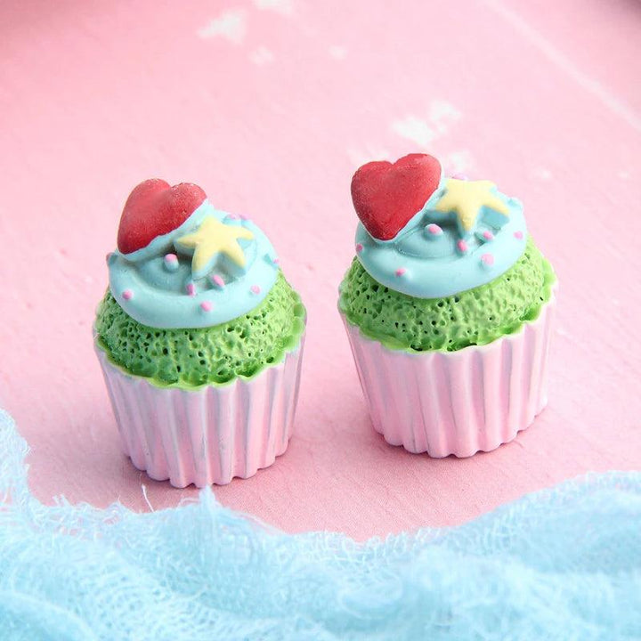 Lisslune | Kawaii 5-piece Miniature Strawberry Heart & Star Resin Cupcake Making Set
