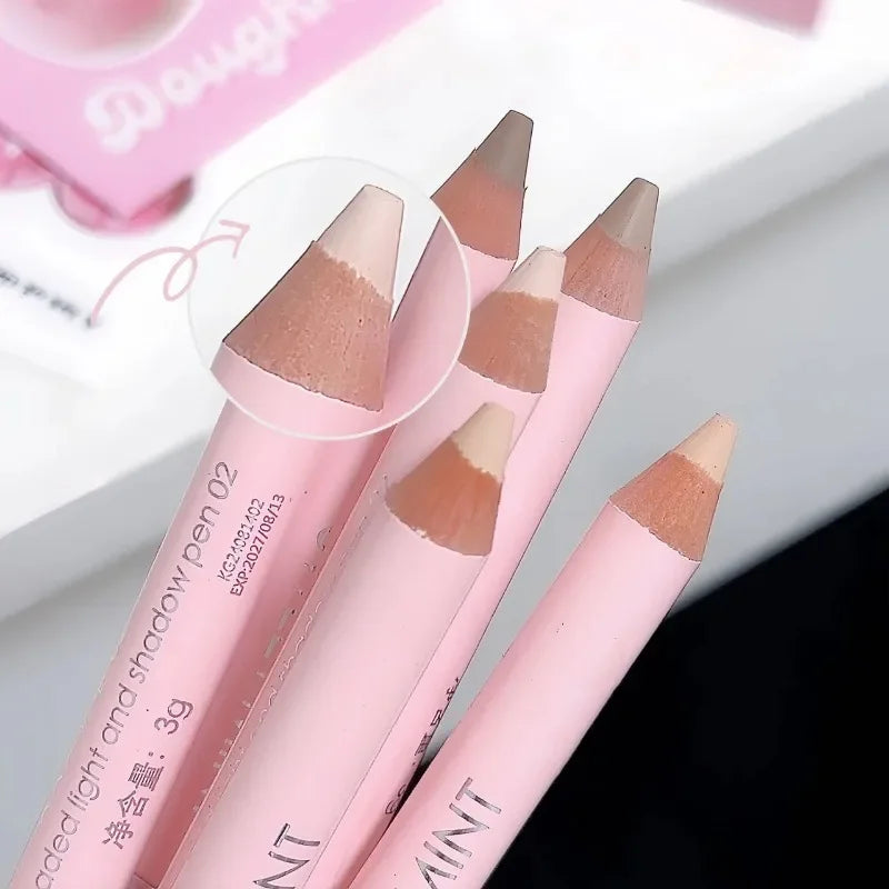 Rynx | 2 in 1 Double Head Face Contour Stick Highlighter Stick Beige Brown Matte Brighten Nose Shadow Cream Highlight Face Bronzer Makeup