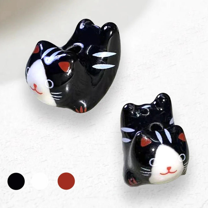 Lisslune | Charming anime-inspired lucky cat ceramic beads for creative jewelry projects - 15x21mm porcelain essentials with vertical hole