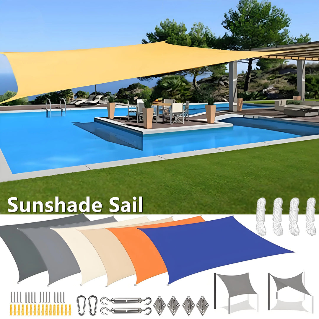 Lisslune | Waterproof Rectangular Sun Shade Sail with UV Protection & Mounting Kits – ShadeGuard