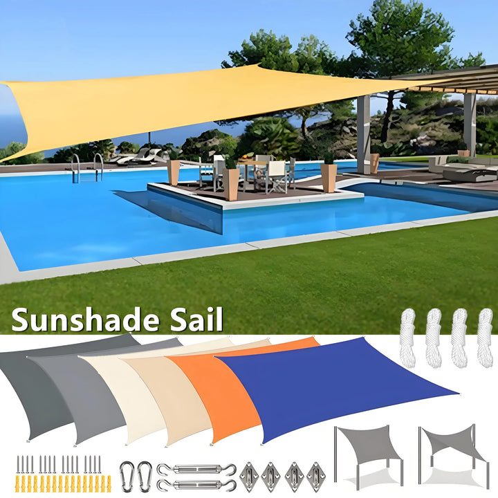 Lisslune | Waterproof Rectangular Sun Shade Sail with UV Protection & Mounting Kits – ShadeGuard