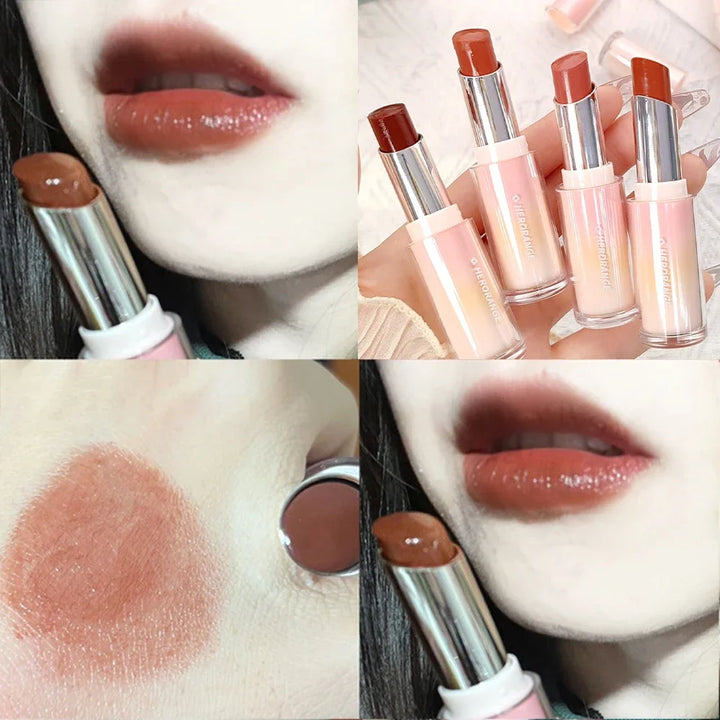 Rynx | Tinted Moisturizing Lipstick Waterproof Mirror Jelly Cherry Red Lip Lacquer Long-lasting Non-Sticky Cup Clear Solid Lip Gloss Cosmetics