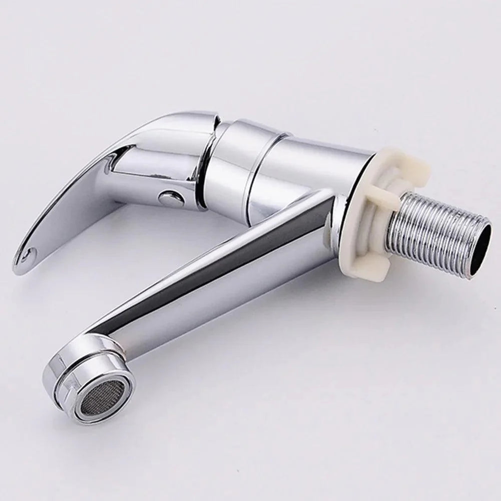 Lisslune | Smooth chrome single lever bathroom faucet with drip-free ceramic cartridge