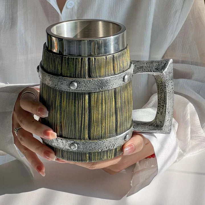 Lisslune | 3D Viking-Style Wooden Mug
