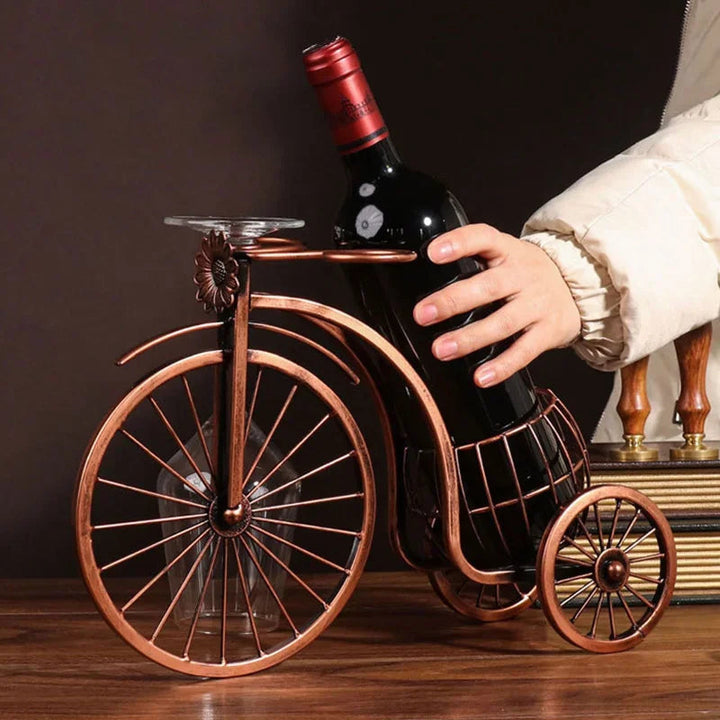Lisslune | Pedal&Pour - Vintage Wine Rack with Glass Holders