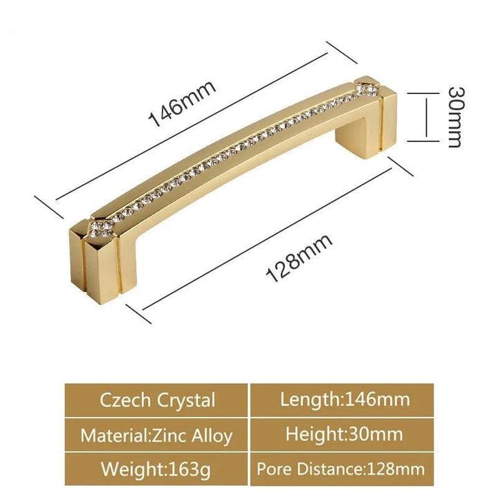 Lisslune | Luxurious Gold and Crystal Cabinet Handles - Exquisite Design and Lasting Quality