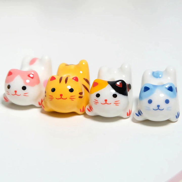 Lisslune | Charming anime-inspired lucky cat ceramic beads for creative jewelry projects - 15x21mm porcelain essentials with vertical hole