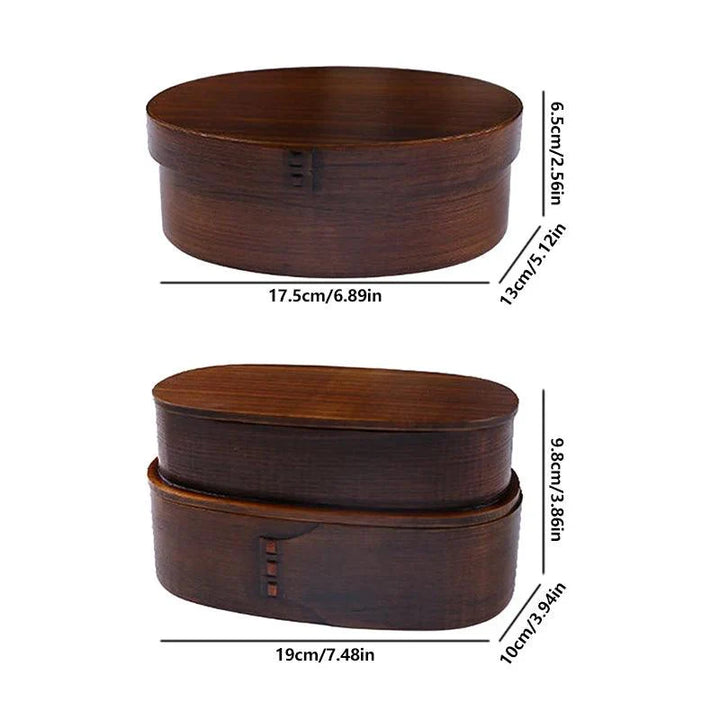 Lisslune | Elegant Japanese Wooden Bento Box - Eco-friendly Portable Lunch Container for Meals, Sushi, and Snacks