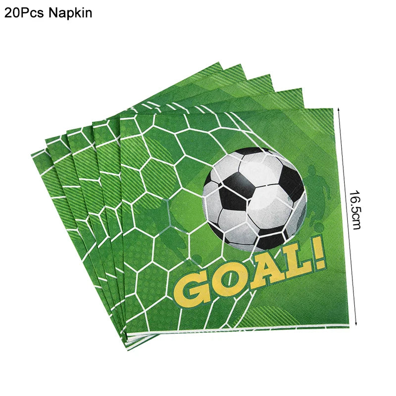 Rynx Football Party Disposable Tableware Paper Plates Cups Napkins Tablecloth Kids Boys Football Birthday Party Decor Supplies
