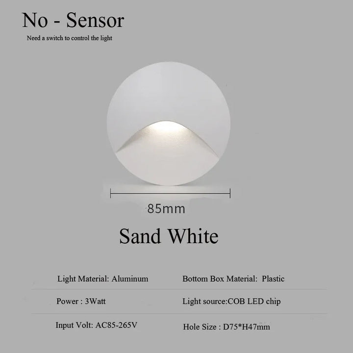 Lisslune | Modern waterproof IP65 LED recessed wall lamp for outdoor lighting - 3W embedded step & staircase balcony portal light