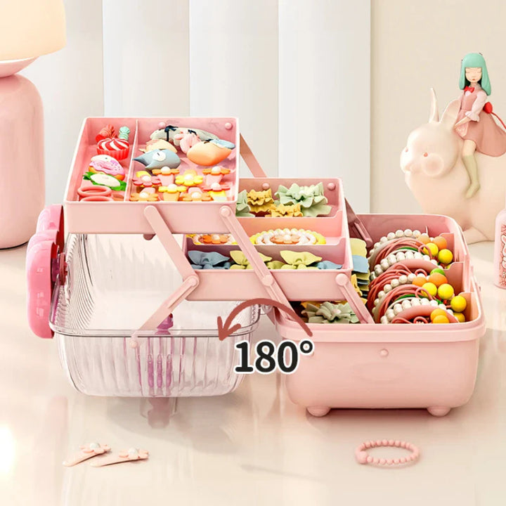 Rynx | Multi-layer Hair Accessories Storage Box for Girls Hairpin Organizer Large Capacity Jewelry Case Hairband Hairband Stand