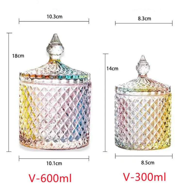 Lisslune | Colorful diamond glass storage container for sweets and sugar - 300ML & 600ML options