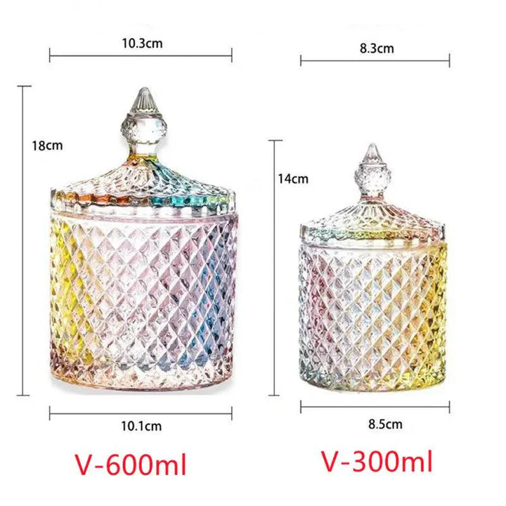 Lisslune | Colorful diamond glass storage container for sweets and sugar - 300ML & 600ML options