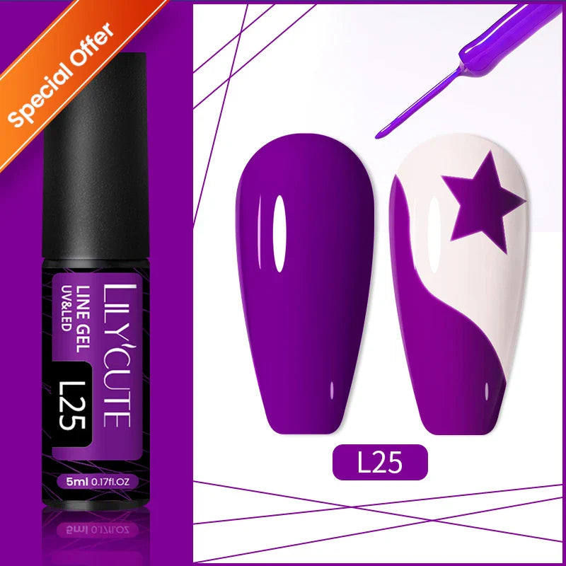Rynx | 5ML Silver Metallic Painter Liner Gel Nail Polish Super Bright Mirror Drawing Gel Semi Permanent Line French Nail Art