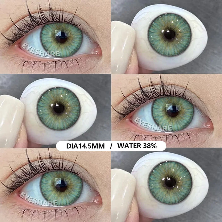 Rynx | Green Contact Lenses 1 Pair Colored Contact Lenses for Eyes Natural Lenses Korean Style Colorcon Contact Lenses Fashion Lenses
