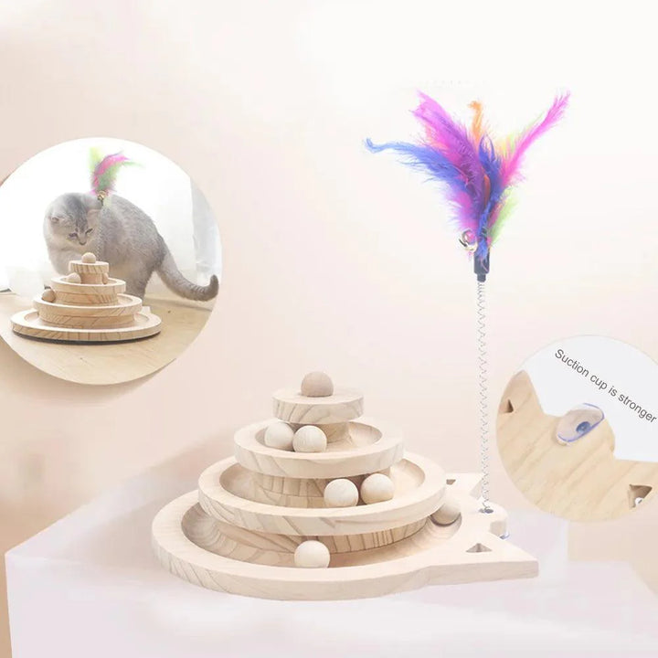 Lisslune | Interactive cat structure with rotating discs and enrichment balls for endless cat fun
