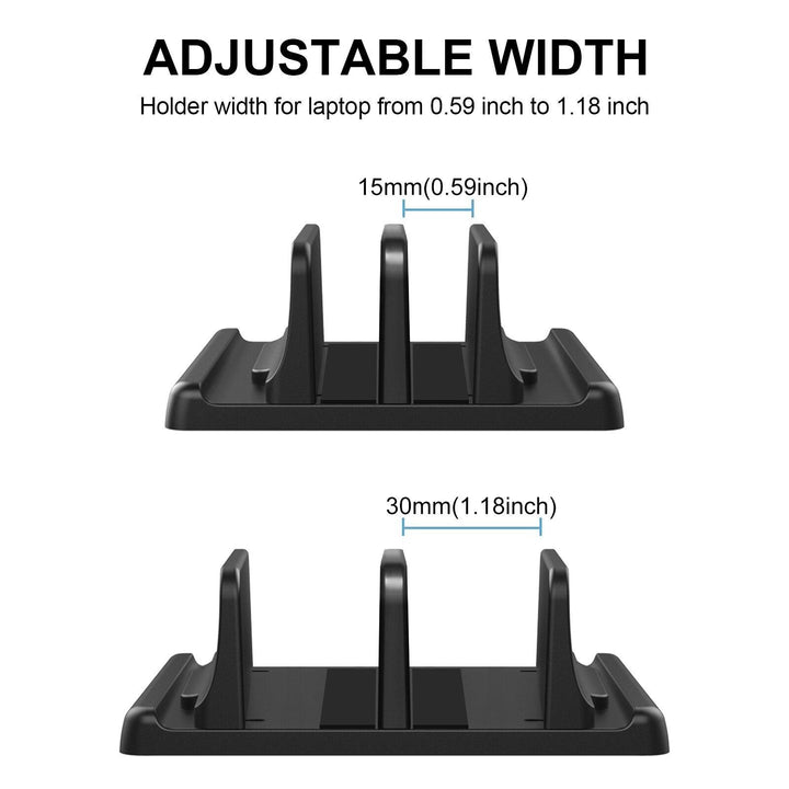 Lisslune | Dual-Device Vertical Laptop Organizer with adjustable slot width