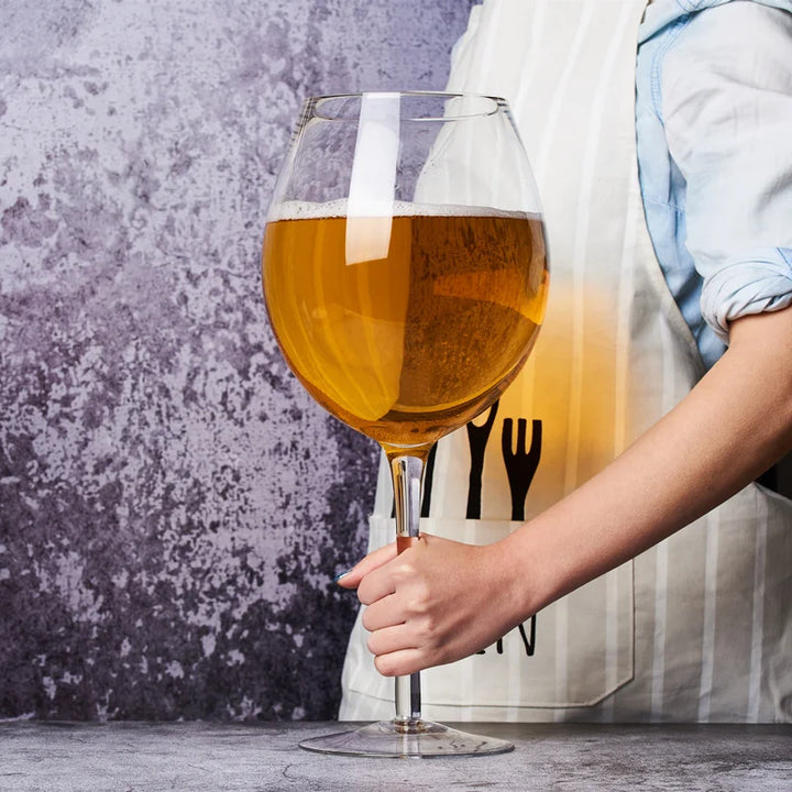 Lisslune | Huge 106 Oz Wine Glass and Beer Mug Combo - 3000ML Extra Large Crystal Glass for Parties, Weddings, and Celebrations