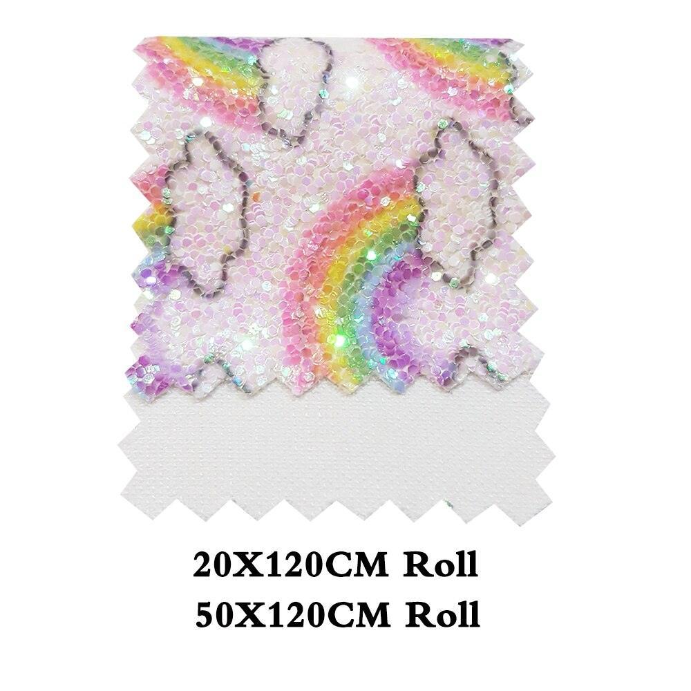 Lisslune | Glittering Rainbow Synthetic Leather Crafting Roll - Ignite Your Imagination with a Splash of Color