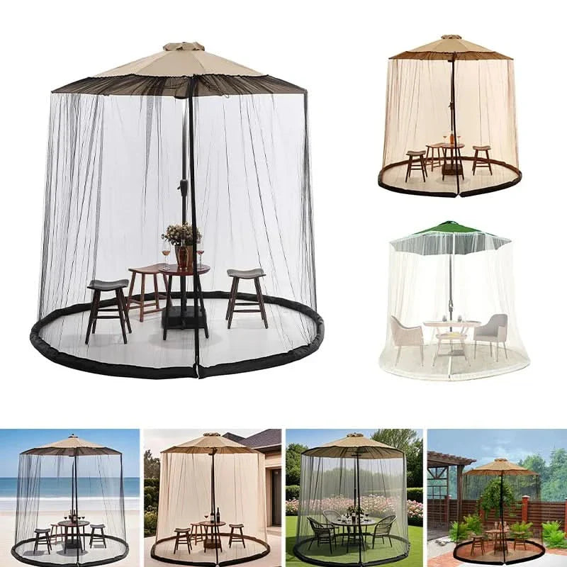 Lisslune | Mosquito net for sun umbrellas up to 4 m – Adjustable & with zipper