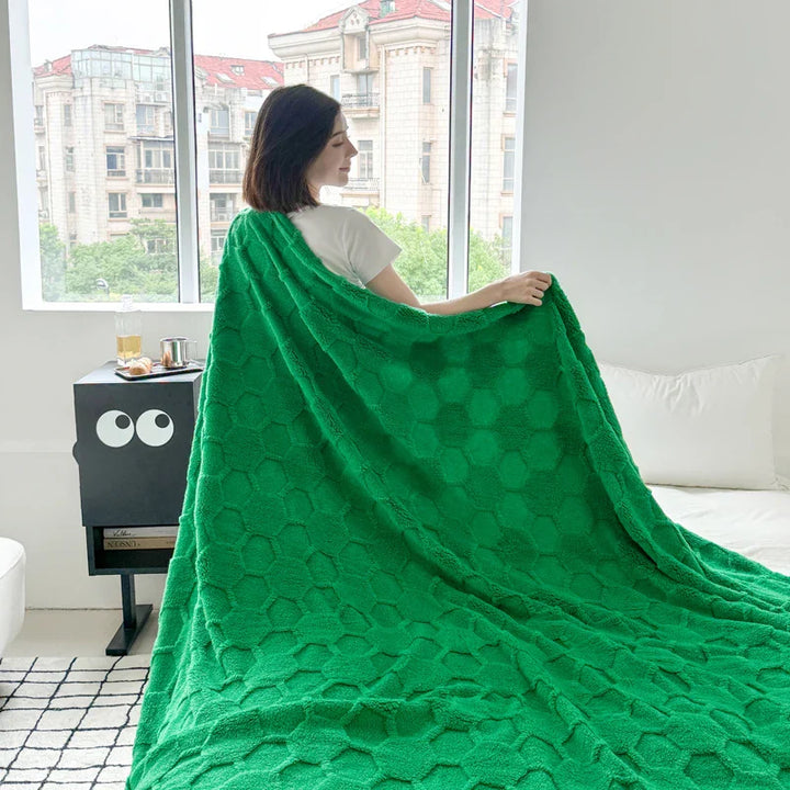Rynx | New Tafu Velvet Cross Border Double-Sided Jacquard Football Grid Thick Duvet Cover for Bedding Sofa