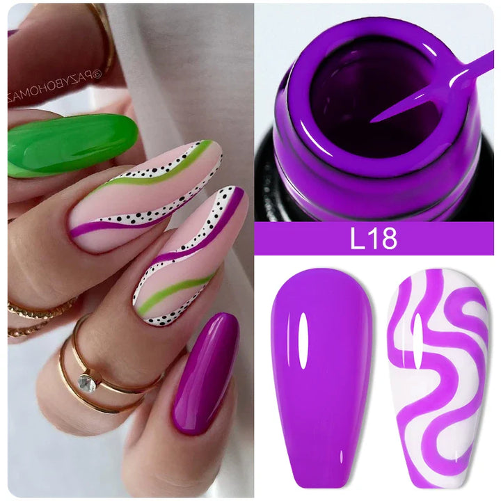 Rynx | 5ml Colorful Reflective Liner Gel Nail Polish Super Bright Painting Glitter Gel Graffiti Stripe Design Polish Manicure